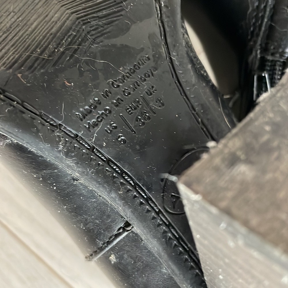 Aldo Black Leather Block Heel Ankle Boots - Picture 8 of 8